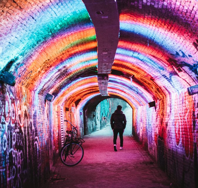 Kleurrijke tunnel